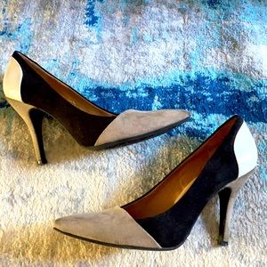 Chinese Laundry pumps color block suede patent 9.5